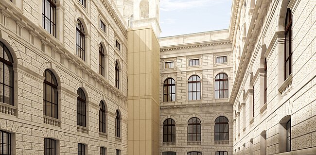 (c) Hoskins Architects, Perspektive Hof